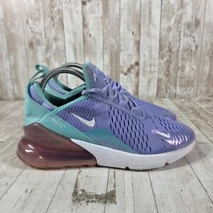 Nike Air Max 270 Purple Teal Metallic Sneakers BV1236-400 Womens 7.5 / 6Y